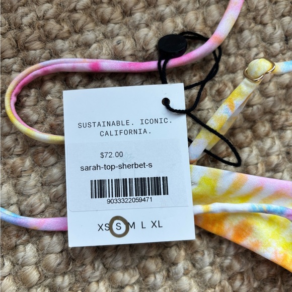 Skatie Swimwear, Sarah Top in Sherbet, size small, NWT - Picture 3 of 4